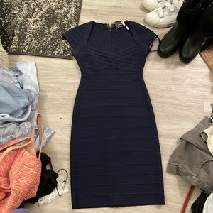 Herve Leger Raquel bandage dress in Navy Blue